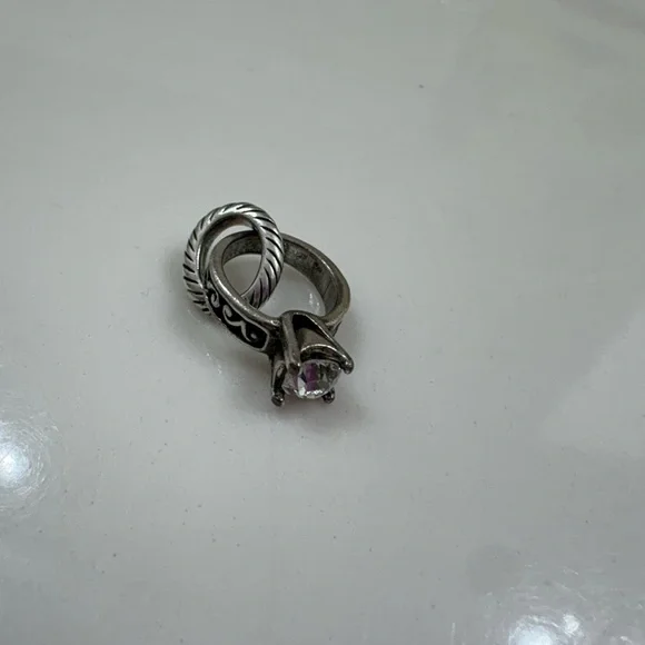 Brighton Diamond Ring Charm Engagement Elegant Silver Gemstone Bracelet Bride - Picture 2 of 5